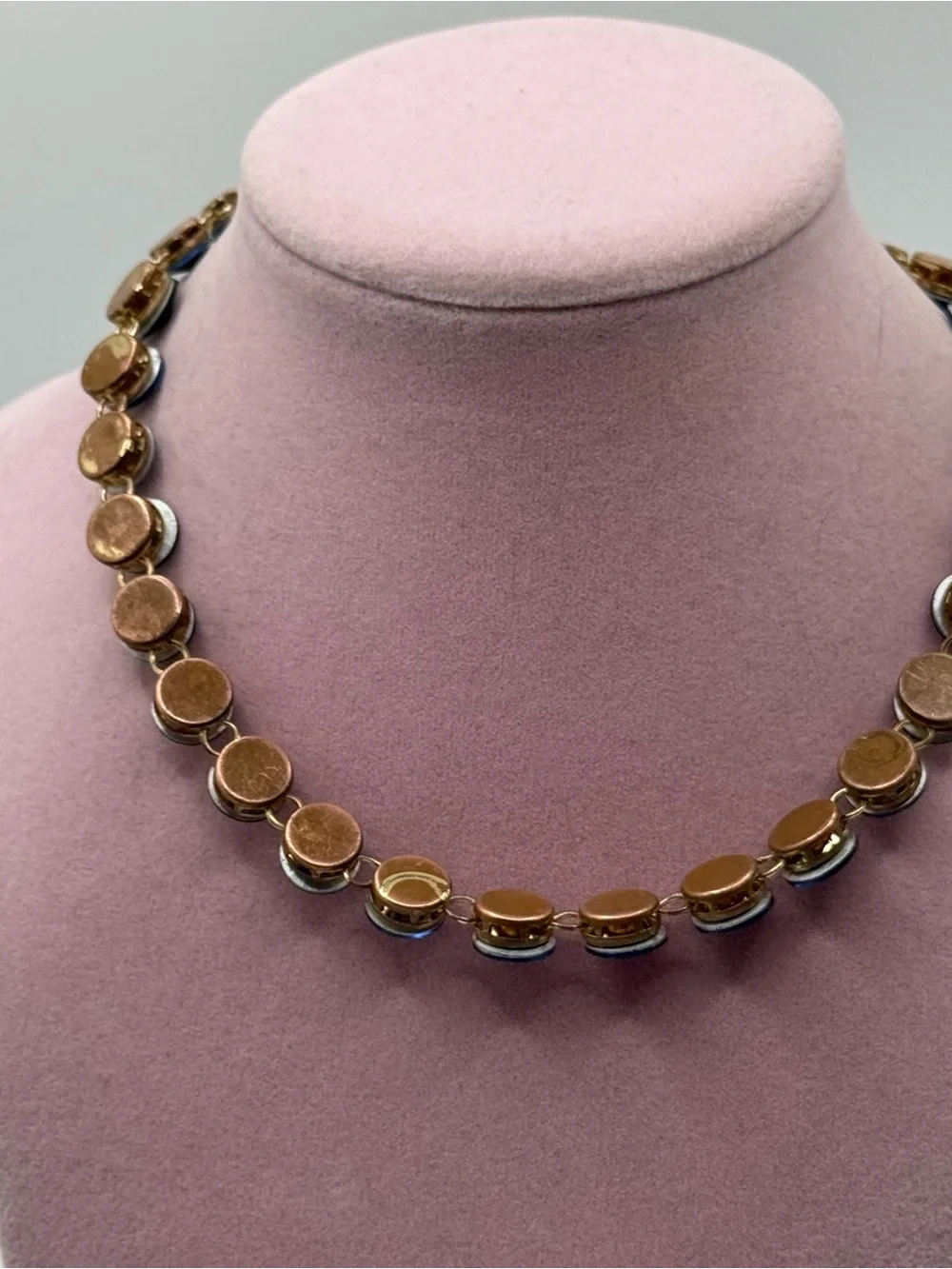 Classic dark Navy Crystal disc Link Necklace - Women Jewelry